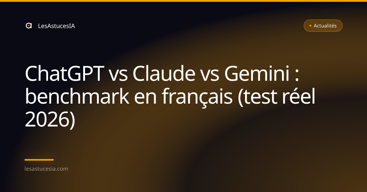 ChatGPT vs Claude vs Gemini : benchmark en français (test réel 2026)
