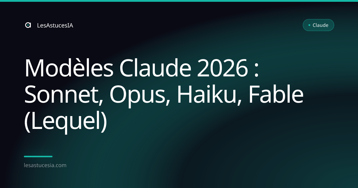 Modèles Claude 2026 : Sonnet, Opus, Haiku, Fable (Lequel)