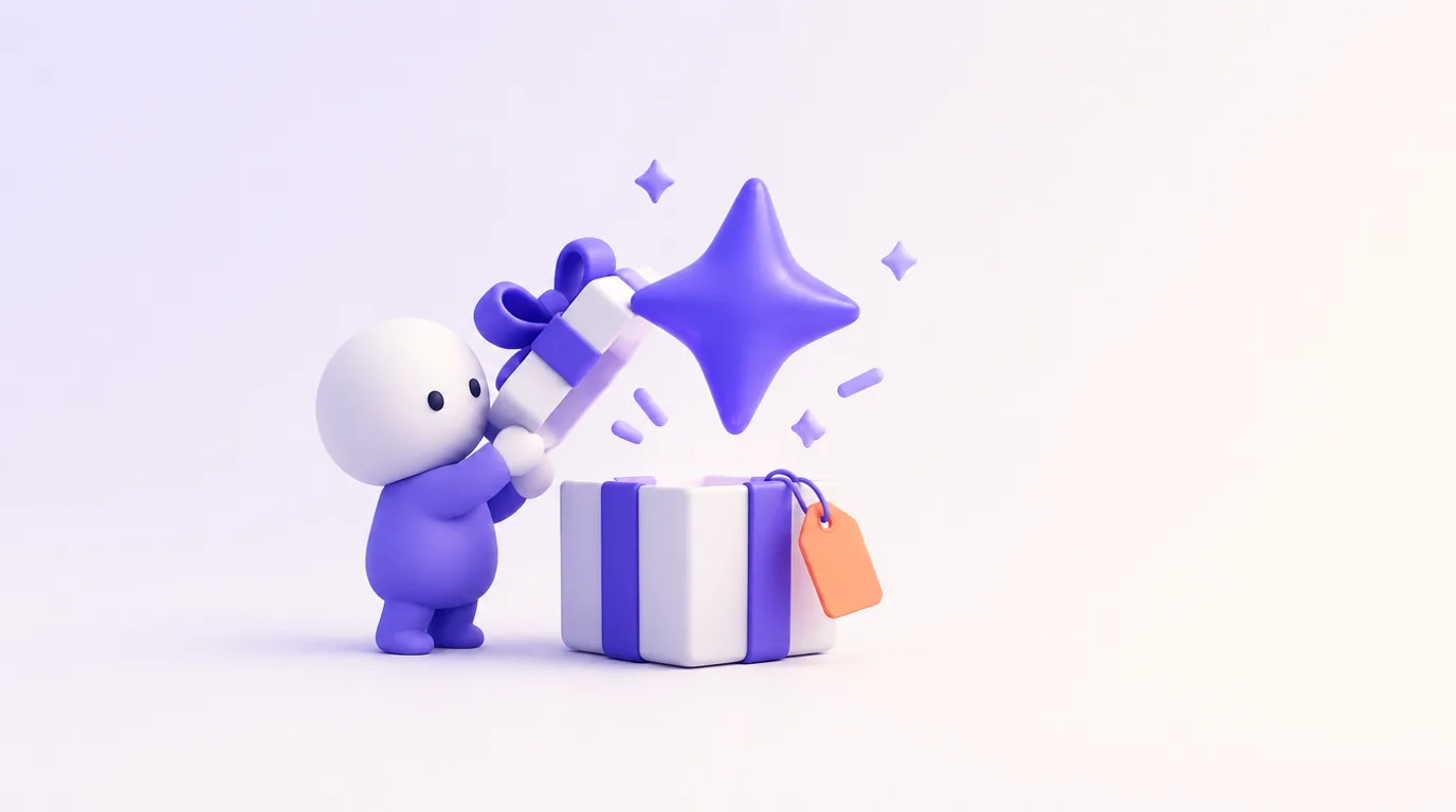 Gemini Advanced devenu Google AI Pro : une étoile plus grande sort d’une boîte, une étiquette de prix au ruban