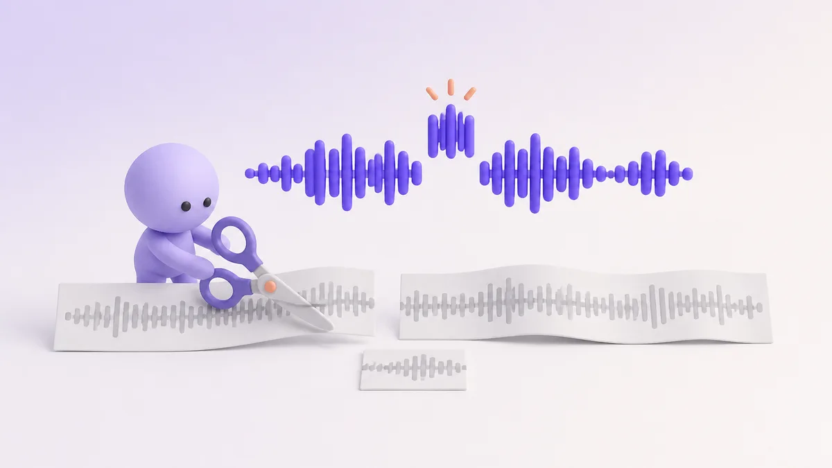 Monter un podcast en éditant le texte : couper une ligne de la transcription coupe le même passage dans le son