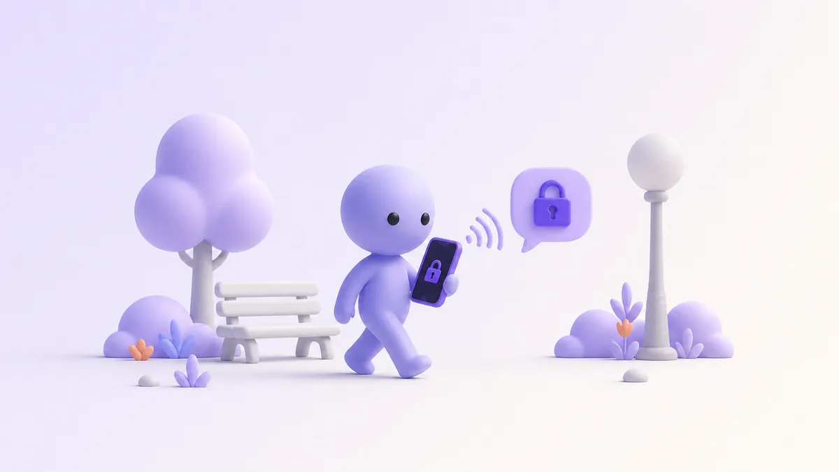 Voix sur l’écran verrouillé : téléphone verrouillé en main, la conversation vocale continue pendant la promenade