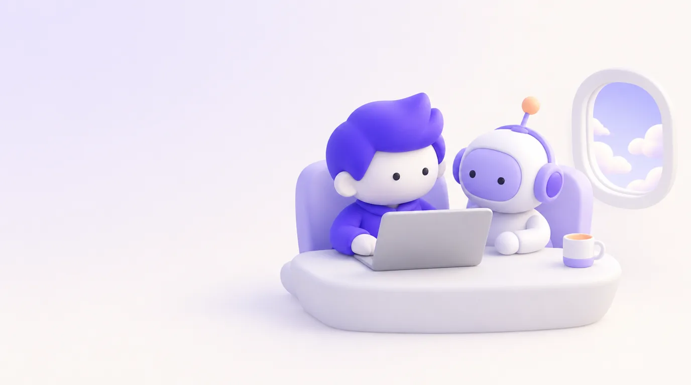 Débuter avec Microsoft Copilot : un assistant copilote assis à côté du personnage, comme dans un cockpit